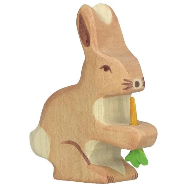 Wooden Rabbit with Carrot