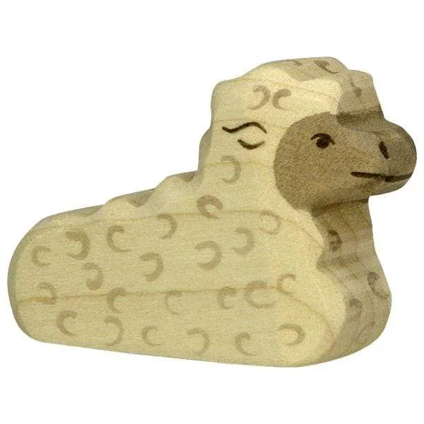 Wooden Lamb Lying