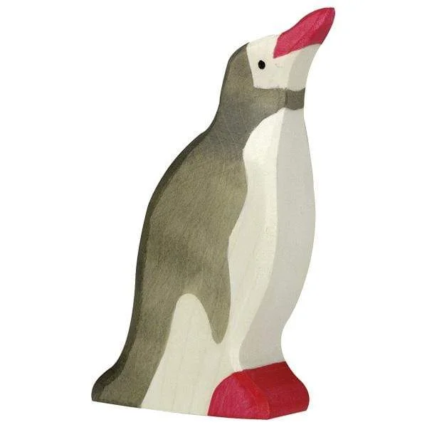 Wooden Penguin Head Raised