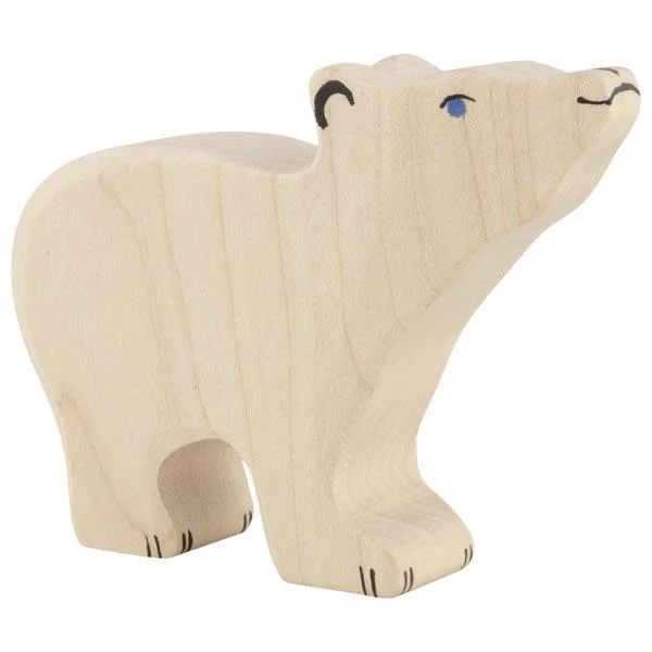 Wooden Polar Bear Small Head Raised