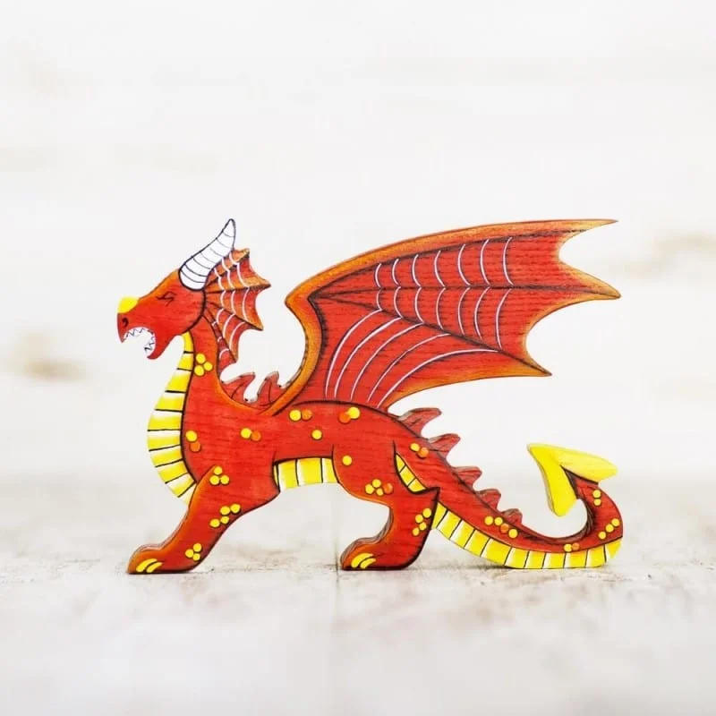 Wooden Red Dragon Toy