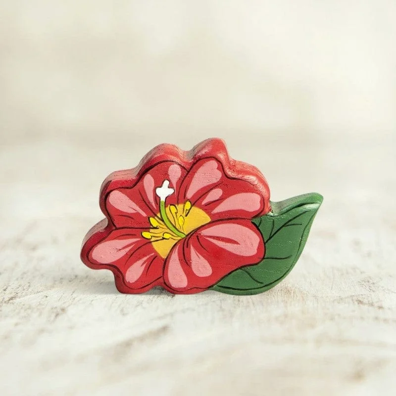 Wooden Red Flower