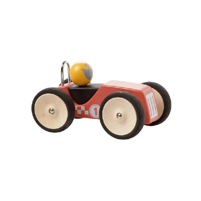 Wooden Retro Racing Car - Red