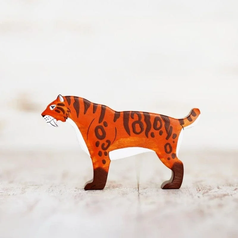 Wooden Sabre-Toothed Tiger Toy