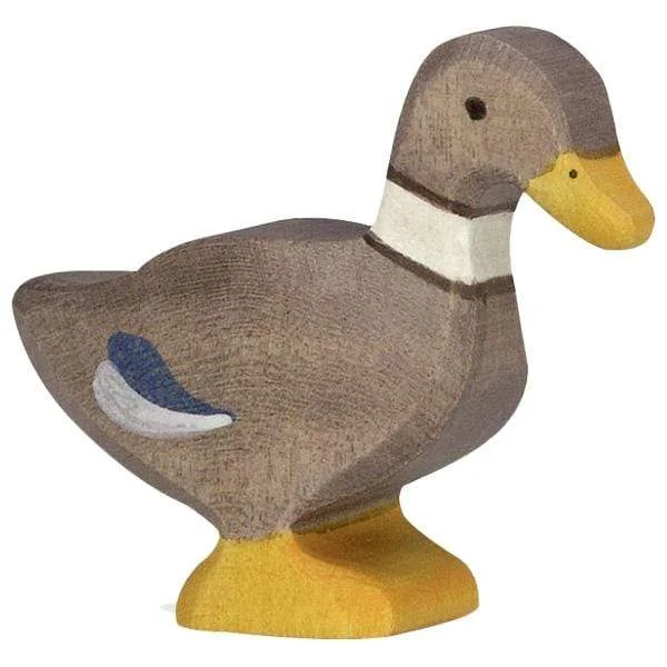 Wooden Standing Duck Brown