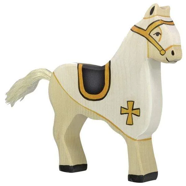 Wooden Tournament Horse WHITE