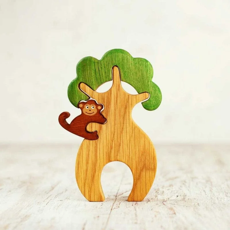 Wooden Tree With a Monkey