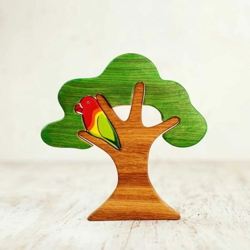 Wooden Tree With a Parrot