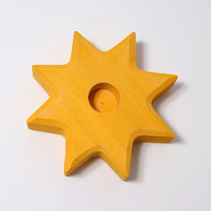 Yellow Star Candle Holder