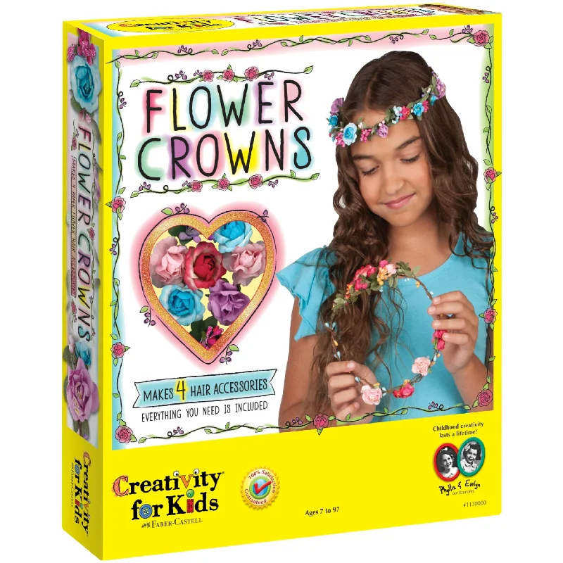 Handcrafted wooden puzzles for kids to improve problem-solving skills-Flower Crowns Craft Kit