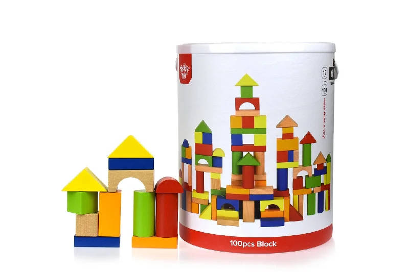 100Pcs Wooden Building Block New